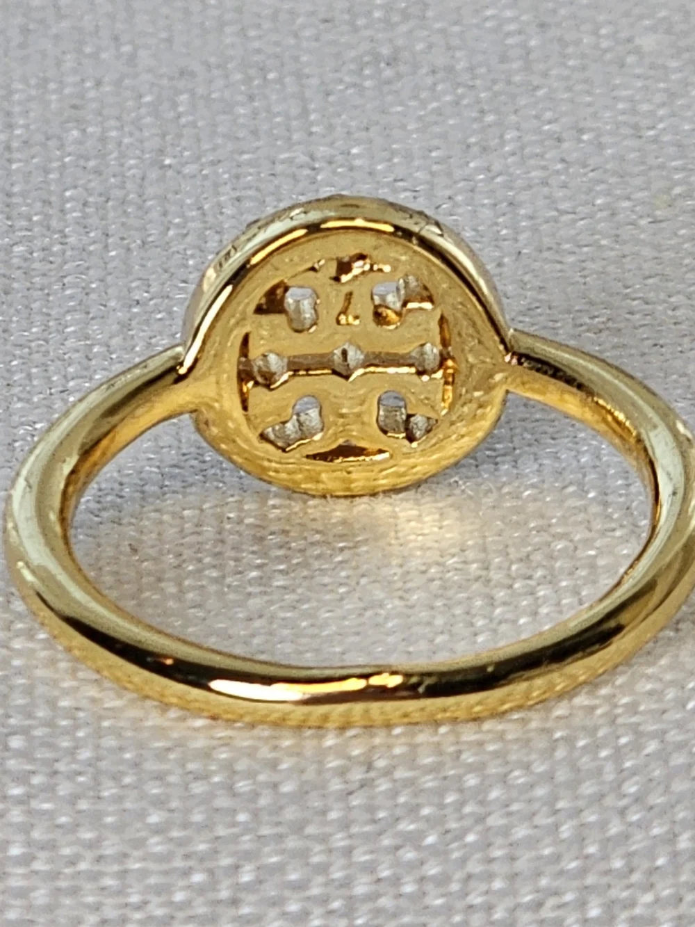 Tory Burch Miller Pavé Ring, gold-plated Size 6 New Without Tags
